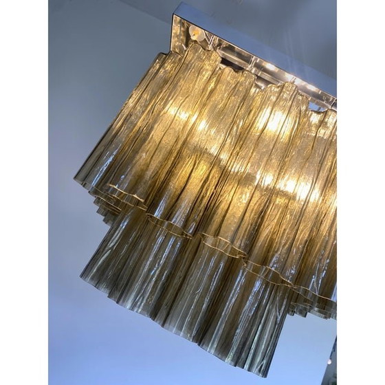 Image 1 of Contemporary Squared "Tronchi" In Venini Style Murano Glass Sputnik Flush Mount