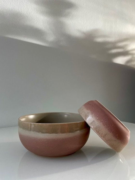 Image 1 of 2X Modern Serving Bowls Taupe/Nude Pink (Ø11Cm And Ø14Cm)