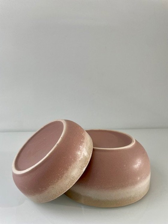 Image 1 of 2X Modern Serving Bowls Taupe/Nude Pink (Ø11Cm And Ø14Cm)