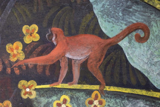 Image 1 of Painted Canvas Representing Lush Nature. Contemporary work.