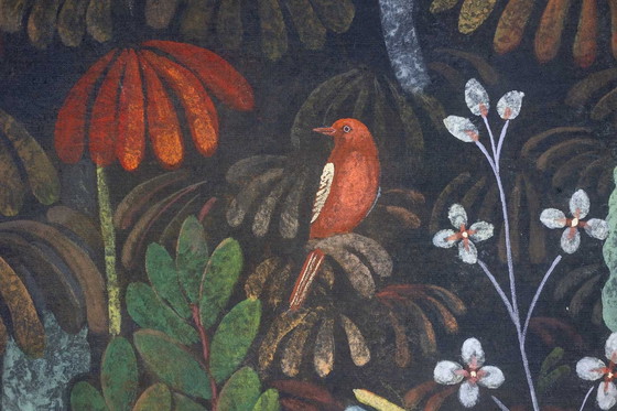 Image 1 of Painted Canvas Representing Lush Nature. Contemporary work.