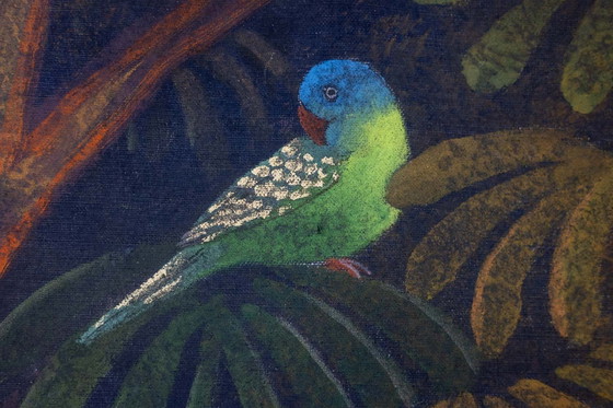 Image 1 of Painted Canvas Representing Lush Nature. Contemporary work.