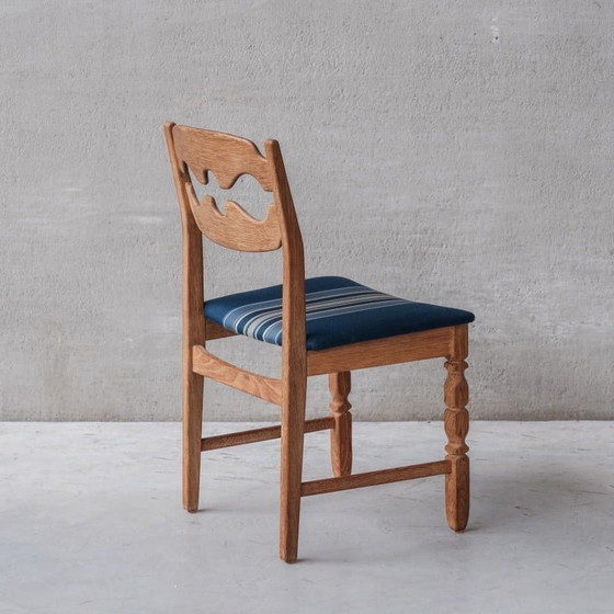 Image 1 of Set of 6 vintage dining chairs model "Razor back" in oakwood by Henning Kjaernulf, Denmark 1960