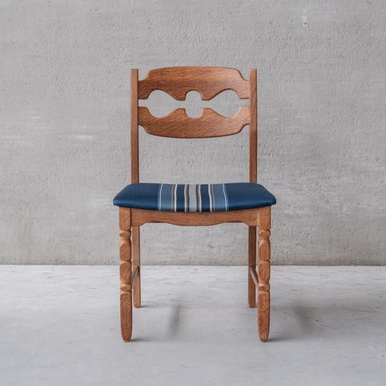 Image 1 of Set of 6 vintage dining chairs model "Razor back" in oakwood by Henning Kjaernulf, Denmark 1960