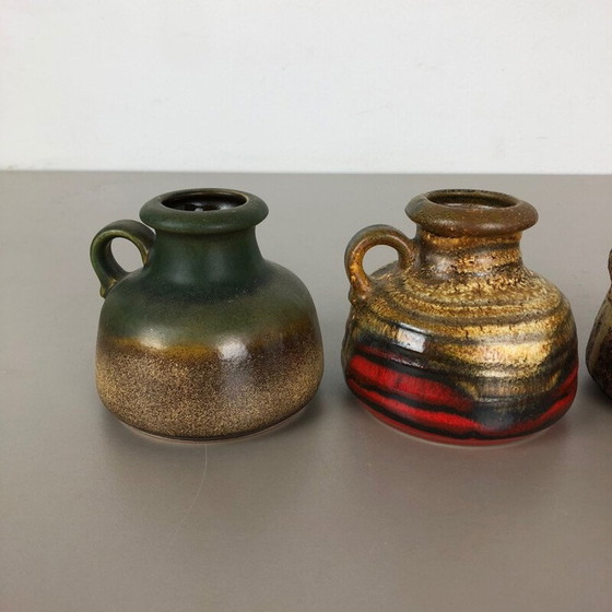 Image 1 of Set of 5 vintage fat lava ceramic vases by Scheurich, Germany 1970