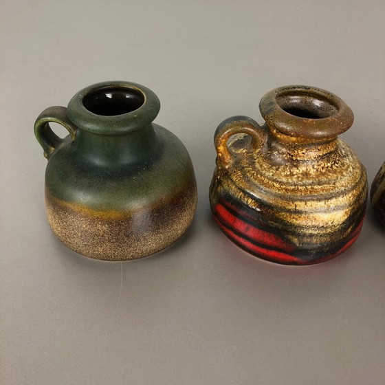 Image 1 of Set of 5 vintage fat lava ceramic vases by Scheurich, Germany 1970