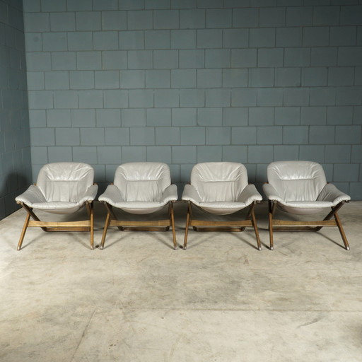 Midcentury Armchairs With Hocker - Göte Möbler Nässjö (G-Möbel) - 1980s