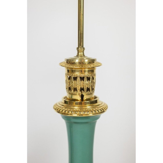 Image 1 of Coppia di lampade d'epoca in porcellana parigina e bronzo, Francia 1850