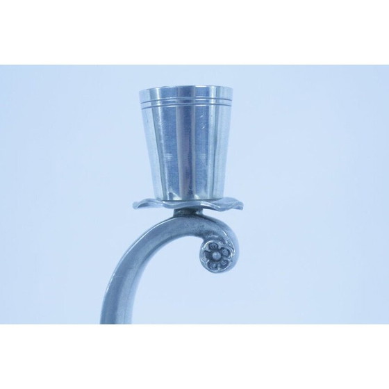 Image 1 of Pair of vintage pewter candlesticks by Gab, Sweden 1930