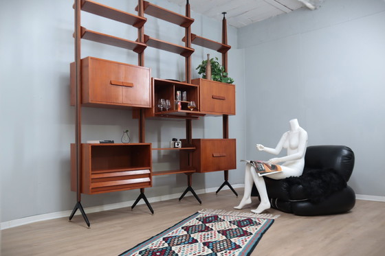 Image 1 of Mid Century Teak Modular Bookcase Av Arredamenti 1960S