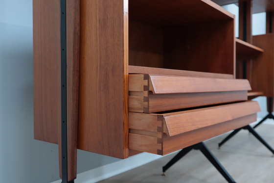Image 1 of Mid Century Teak Modular Bookcase Av Arredamenti 1960S
