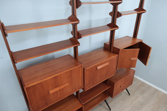Image 1 of Mid Century Teak Modular Bookcase Av Arredamenti 1960S