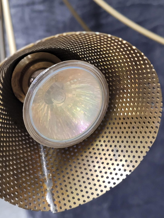 Image 1 of Lampada da soffitto vintage in rame con 6 bracci