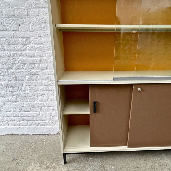 Image 1 of Display case - industrial, white-brown-ochre yellow | 1970s