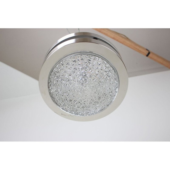 Image 1 of Vintage metal and glass suspension lamp, Germany 1972