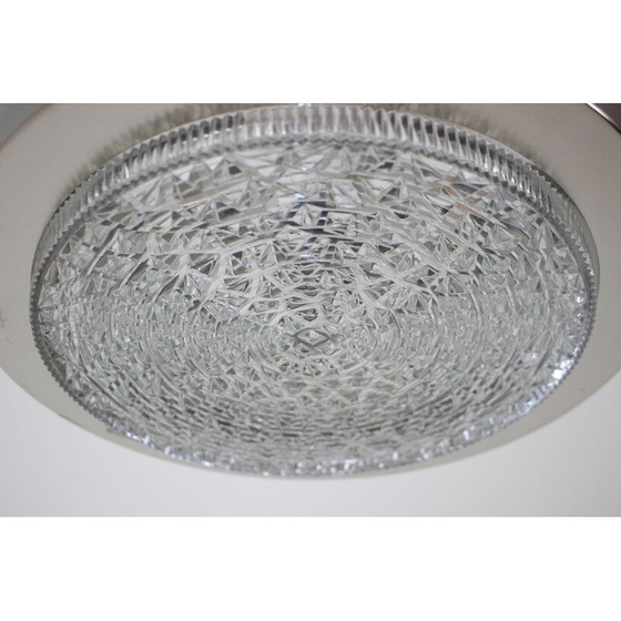 Image 1 of Vintage metal and glass suspension lamp, Germany 1972