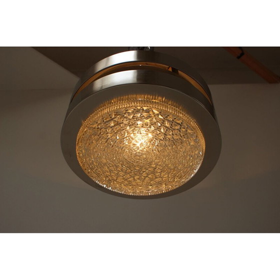 Image 1 of Vintage metal and glass suspension lamp, Germany 1972