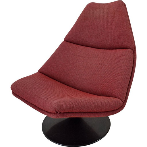 Vintage F510 armchair in wood and metal by Geoffrey Harcourt for Artifort, 1970