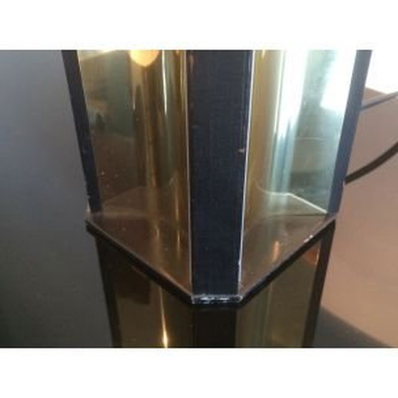 Image 1 of Lampada vintage francese in metallo dorato e legno, 1960