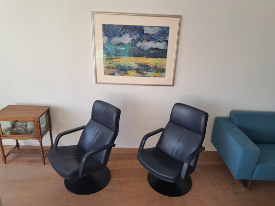 Image 1 of 2x Geoffrey Harcourt F156 Artifort navy blue