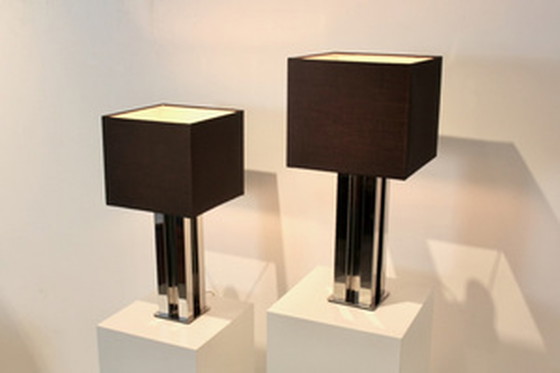 Image 1 of Chrome Mid-century Boulanger Table Lamps