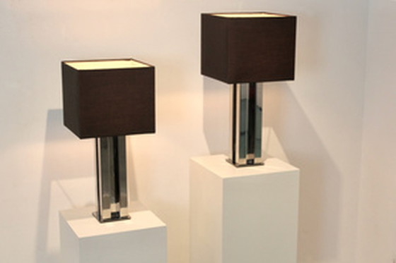 Image 1 of Chrome Mid-century Boulanger Table Lamps