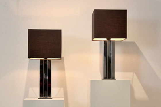 Image 1 of Chrome Mid-century Boulanger Table Lamps