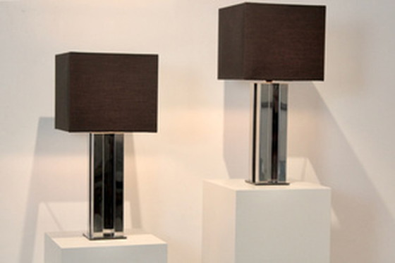 Image 1 of Chrome Mid-century Boulanger Table Lamps