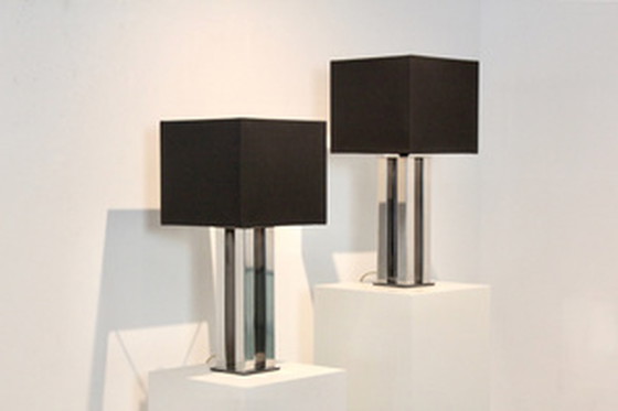 Image 1 of Chrome Mid-century Boulanger Table Lamps