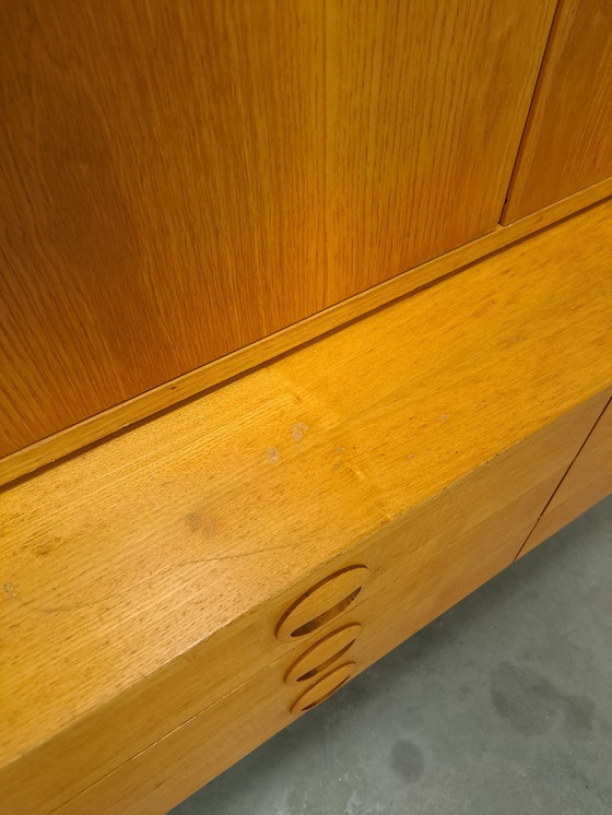 Image 1 of Hellerau veneer cabinet with steel legs and drawers