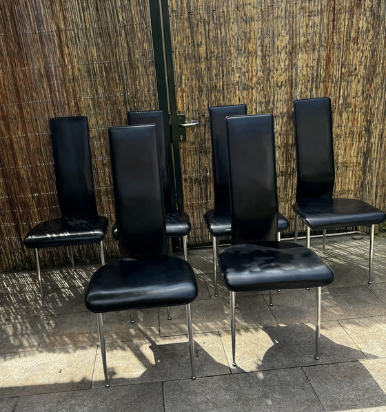 Image 1 of 6x Phase S44 design chairs black with chrome base