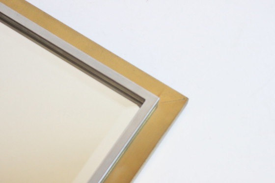 Image 1 of Belgo chrome brass mirror, 1970s.