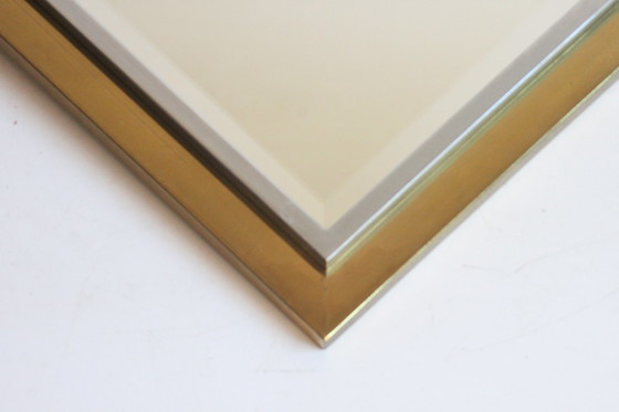 Image 1 of Belgo chrome brass mirror, 1970s.