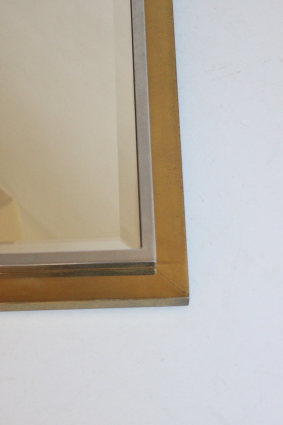 Image 1 of Belgo chrome brass mirror, 1970s.