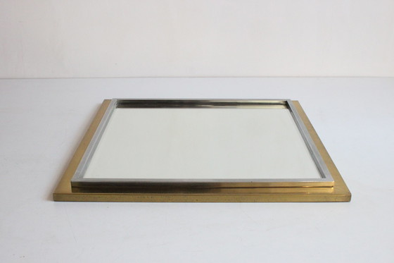 Image 1 of Belgo chrome brass mirror, 1970s.