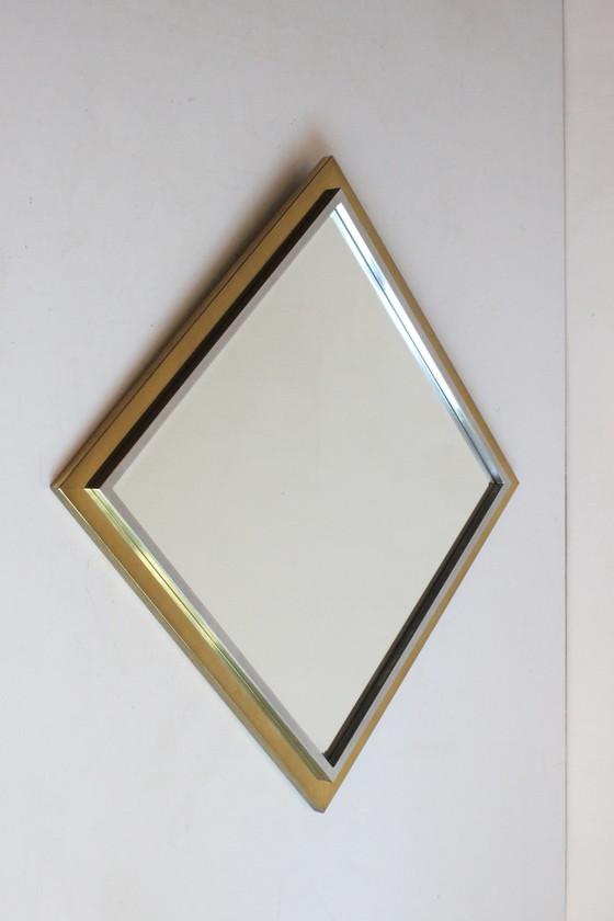 Image 1 of Belgo chrome brass mirror, 1970s.