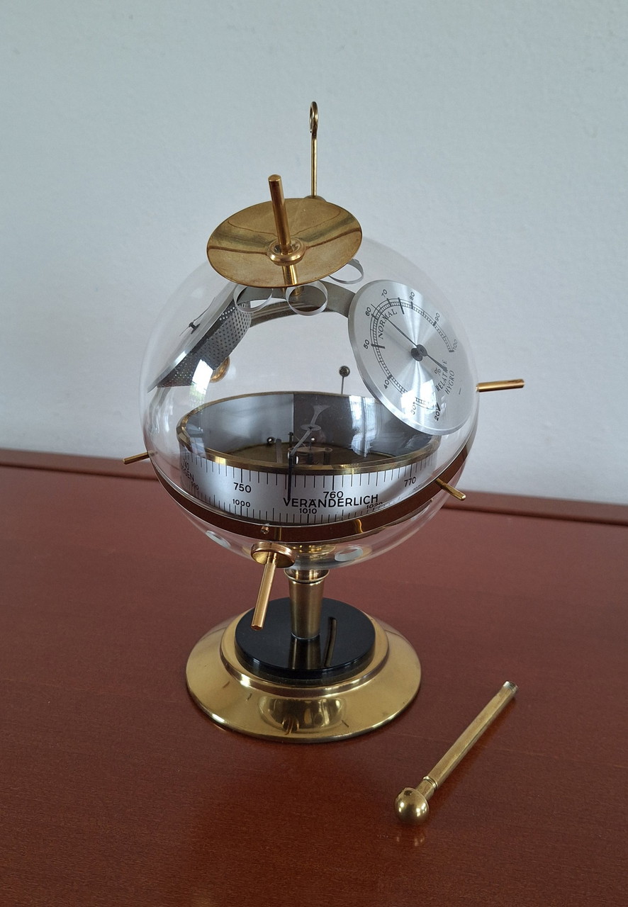 Mid Century Sputnik Globe Weather Station by deals BGM W. Germany Therm Barom Hygro