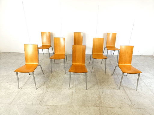 8x Aleph Olly tango dining chairs by Philippe Starck