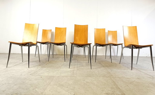 8x Aleph Olly tango dining chairs by Philippe Starck