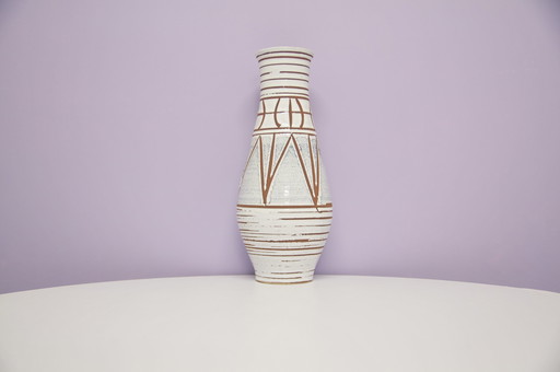 white geometric West Germany vase