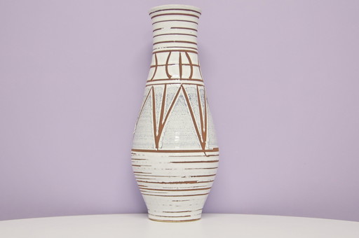 white geometric West Germany vase