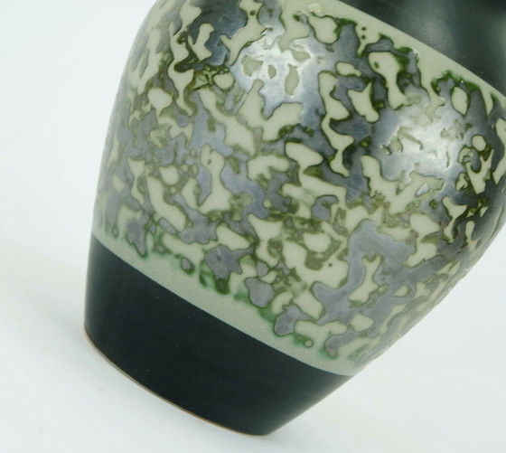 Image 1 of carstens VASE black gray metallic glaze model no. 1243-17 mid century 1960s 