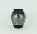 Jarrón Carstens, esmalte metálico gris negro, modelo n.° 1243-17, mediados del siglo XX, década de 1960 