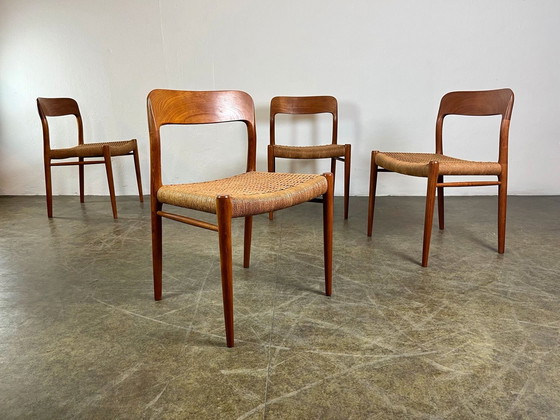 Image 1 of Set di 8 sedie in teak Niels Otto Møller Modello 75 Design danese 1960