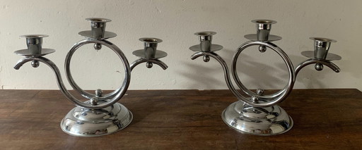 Vintage Demeyere Chrome Candlesticks