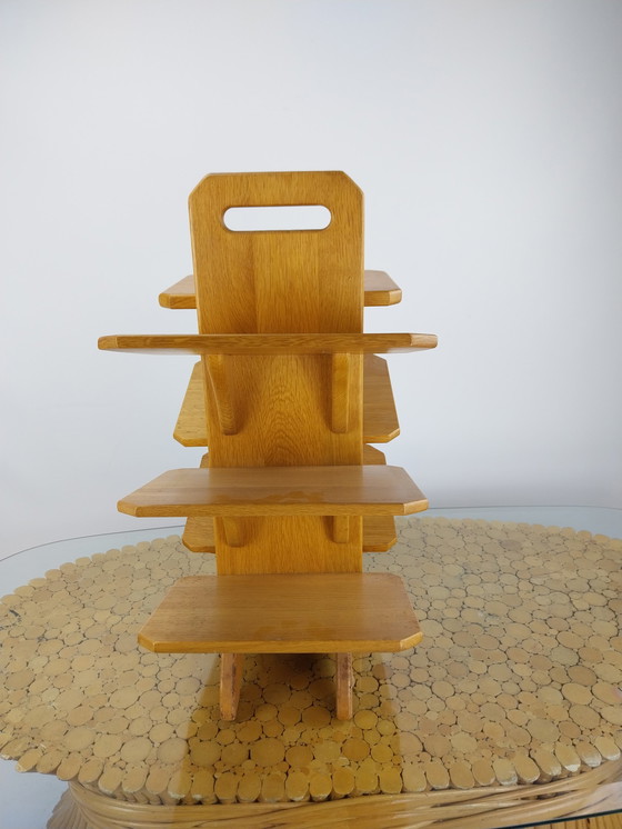 Image 1 of Mid-Century Magazine Stand in Oak by Guillerme Et Chambron, 1960s