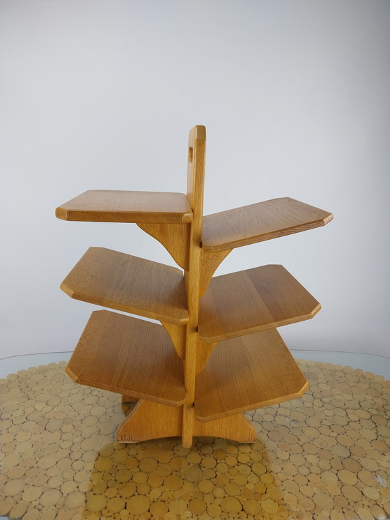 Image 1 of Mid-Century Magazine Stand in Oak by Guillerme Et Chambron, 1960s