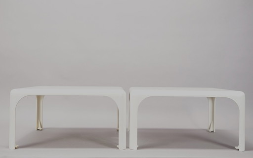 Table basse blanche en plastique de Vico Magistretti pour Artemide, années 1970