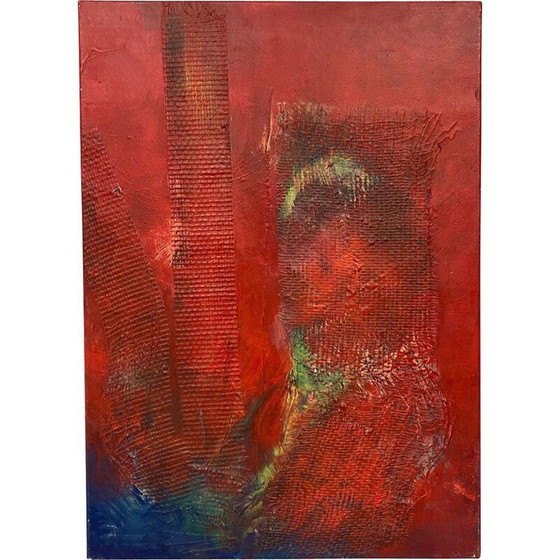 Image 1 of Olio su tela vintage "Pappagallo" di Christine Lecrecq