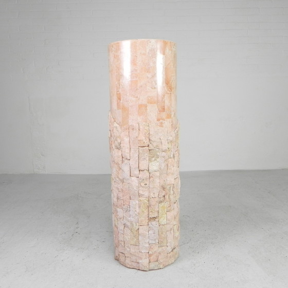 Image 1 of Marble veneer column from the 1980s by Maitland Smith